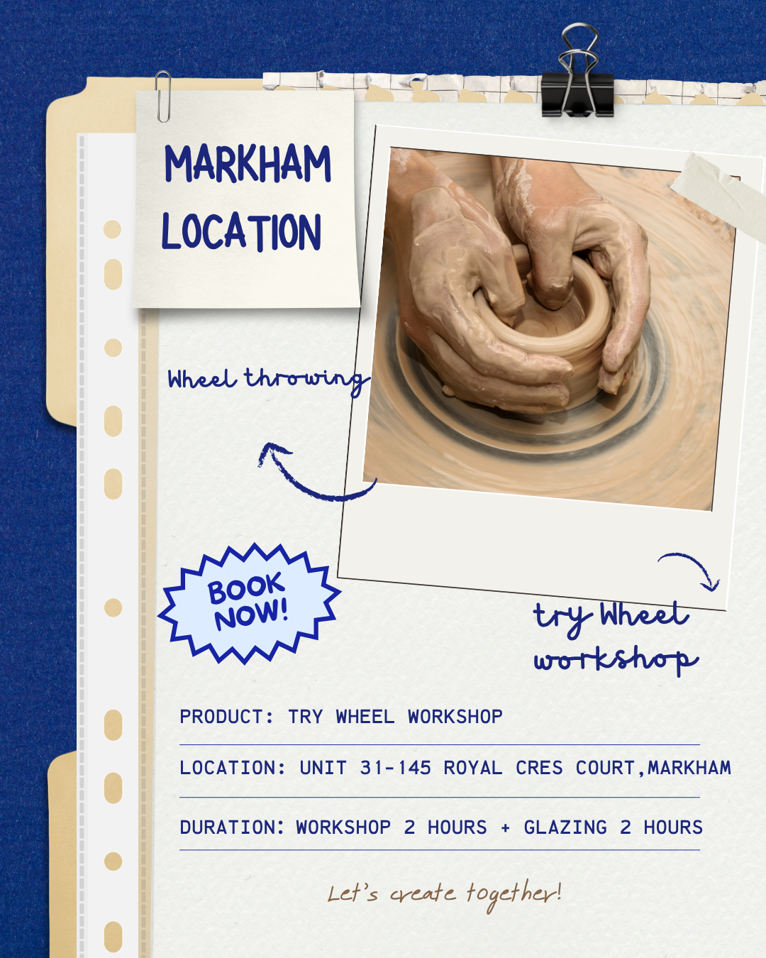 Try Wheel throwing （one time） (Markham)